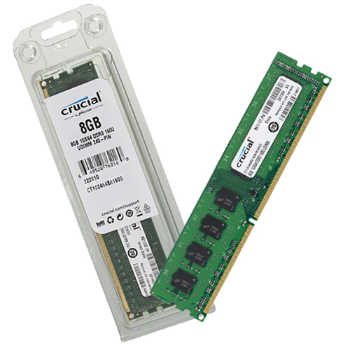 Crucial 8GB Ram DDR3 Desktop 240-pin UDIMM PC3-12800 - CT102464BA160B 